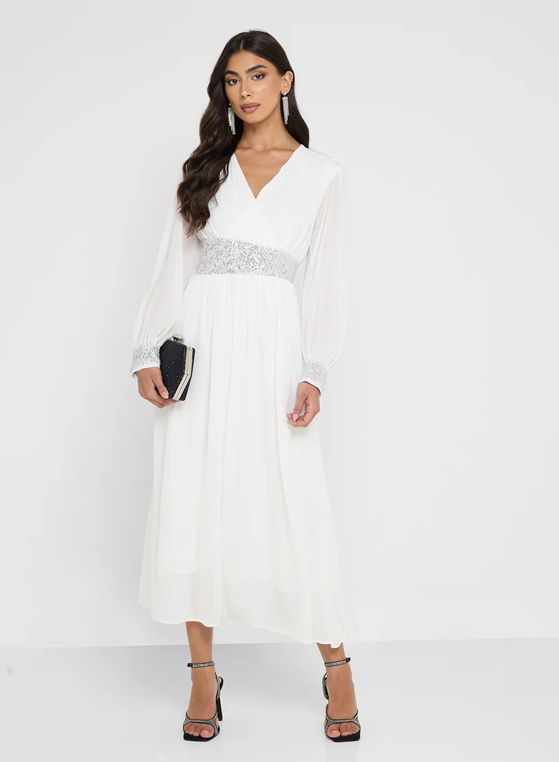 ELLA A-line Dress With Shimmer Waist
