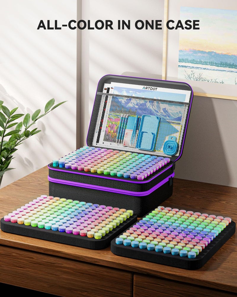 ARTDOT 420 Slots Storage Container for Diamond Art Kits for Adults,Portable Bead Storage Boxes for Diamond Painting Accessories and Tools - Image 2