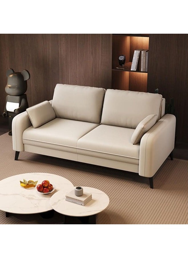 Taimi - Modern Sofa Scandinavian Style with Supportive Back Cushion, Comfortable Wide Seat and Soft Armrest High Quality for Living Room, Bedroom, Office and Salon, Sofa 2-Seater Beige - 120CM - Image 1