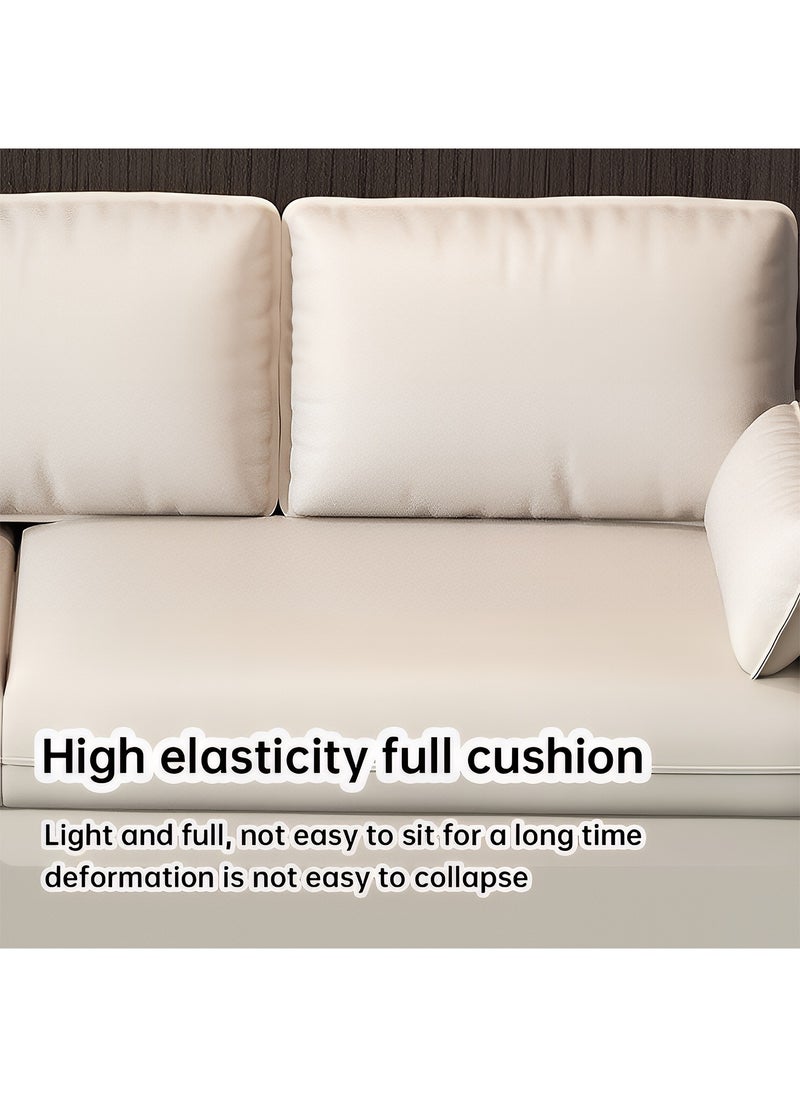 Taimi - Modern Sofa Scandinavian Style with Supportive Back Cushion, Comfortable Wide Seat and Soft Armrest High Quality for Living Room, Bedroom, Office and Salon, Sofa 2-Seater Beige - 120CM - Image 1