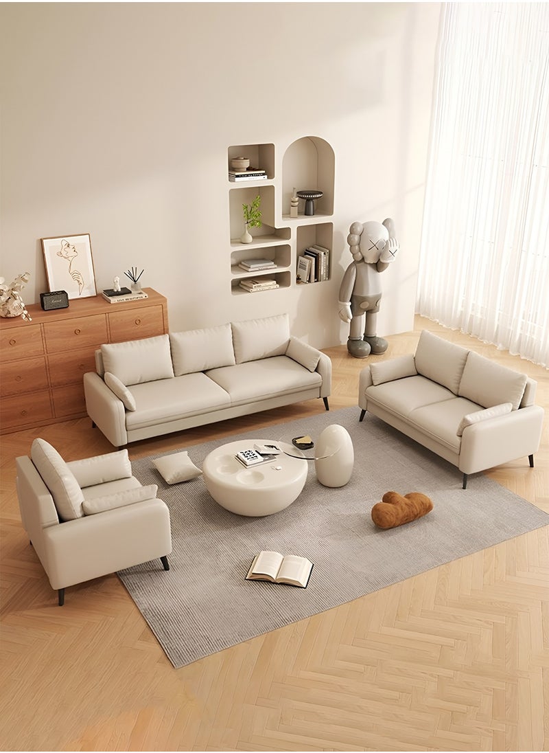 Taimi - Modern Sofa Scandinavian Style with Supportive Back Cushion, Comfortable Wide Seat and Soft Armrest High Quality for Living Room, Bedroom, Office and Salon, Sofa 2-Seater Beige - 120CM - Image 1