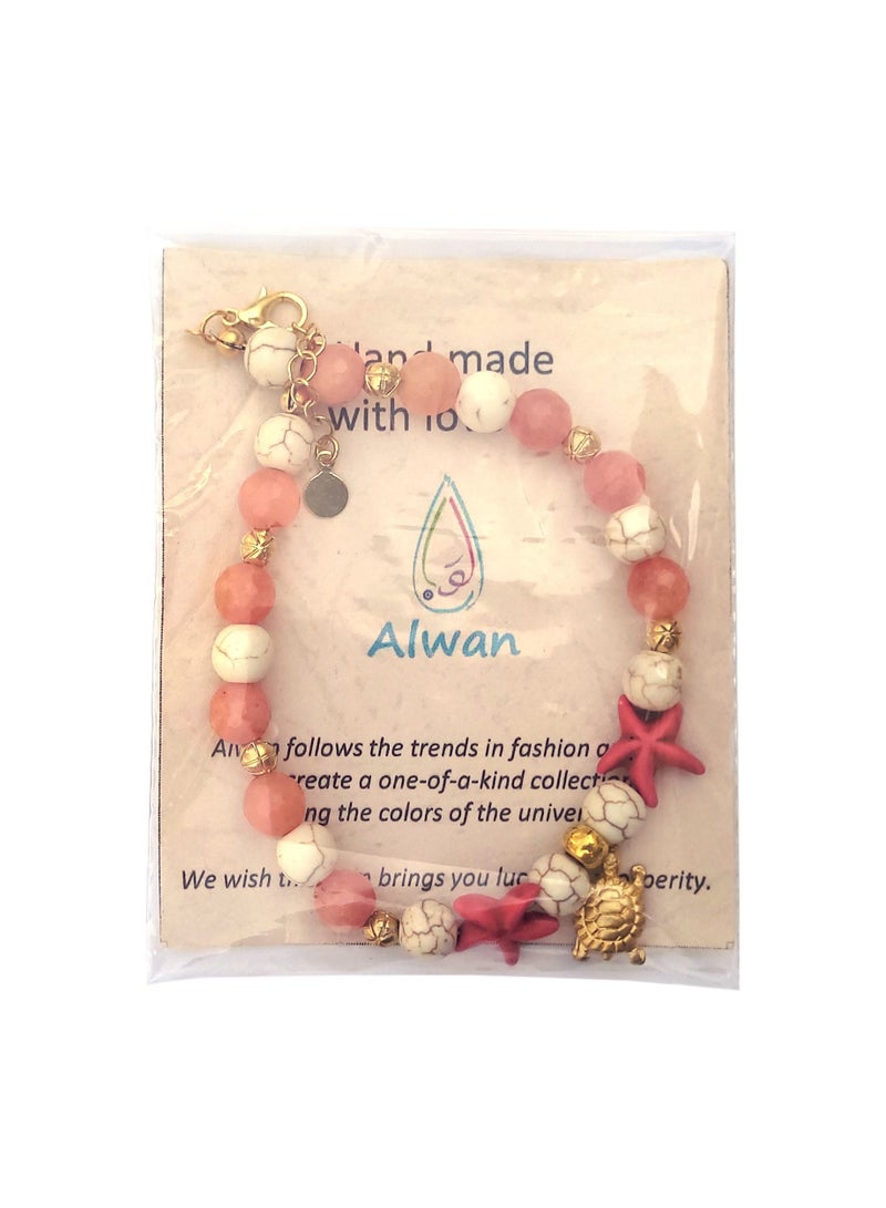 Alwan Long Size Anklet with a Turtle and 2 Starfish for Women - Image 4