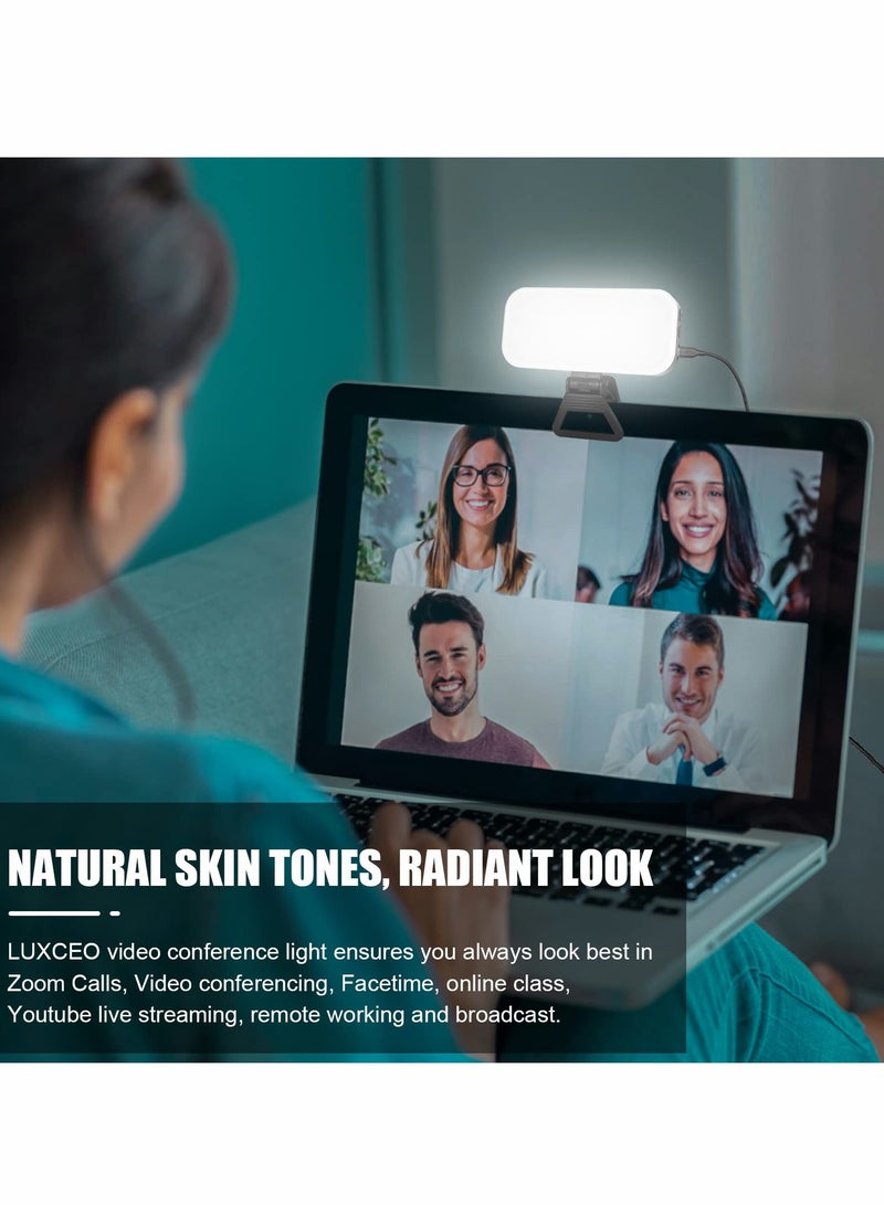 Video Conference Lighting, Zoom Light for Remote Working, Webcam Lighting for Laptop, Zoom Calls, Live Streaming, Online Class, Self Broadcasting Video Light for Zoom Meeting with 3 Light Modes - Image 2
