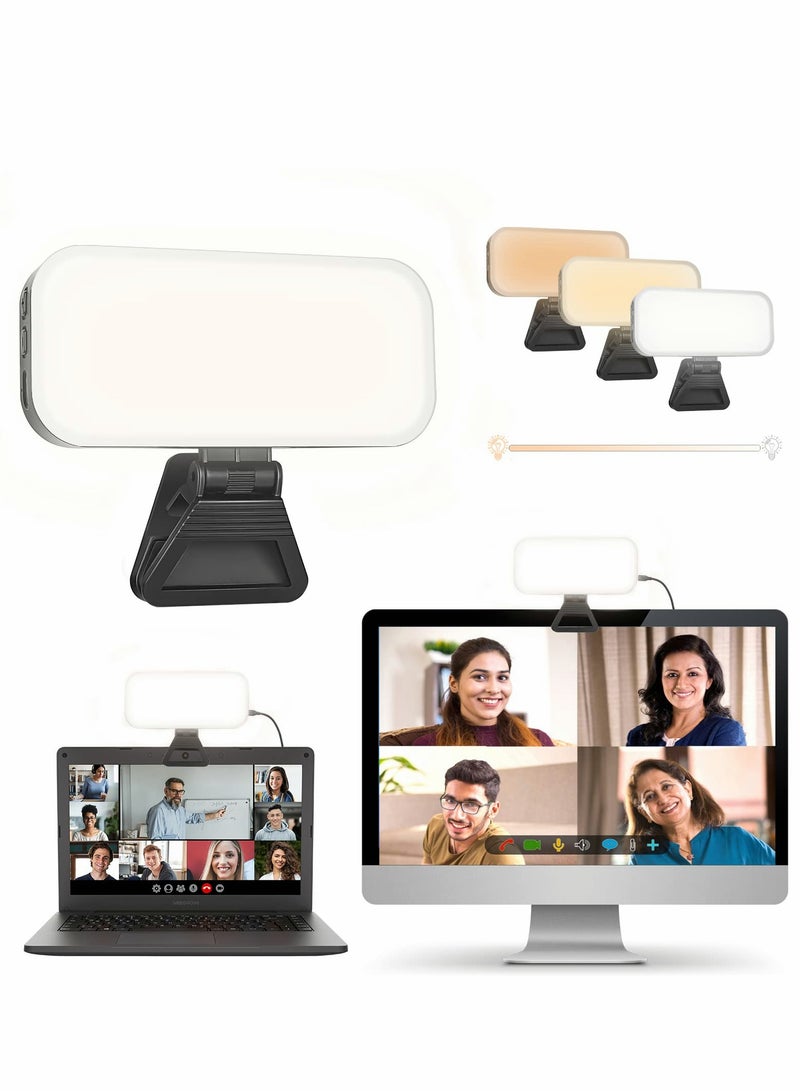 Video Conference Lighting, Zoom Light for Remote Working, Webcam Lighting for Laptop, Zoom Calls, Live Streaming, Online Class, Self Broadcasting Video Light for Zoom Meeting with 3 Light Modes - Image 1