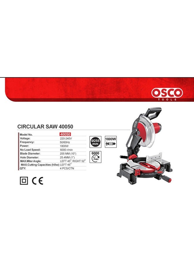 أوسكو اوسكو منشار زاوية مقاس 10 انش 1800 واط - Image 2