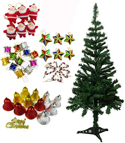 Evisha 4 feet Long Artificial XMass Christmas Tree and 49 pcs Hangings Ornaments - Image 1