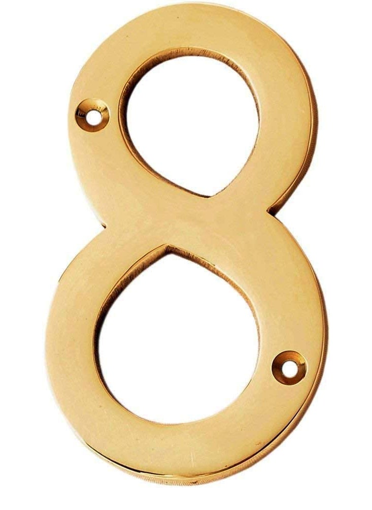 ESPLANADE eSplanade 4 Brass House Hotel Door Number Plaque Sticky Numeric Numerical Digit 09 8eight  - Image 1