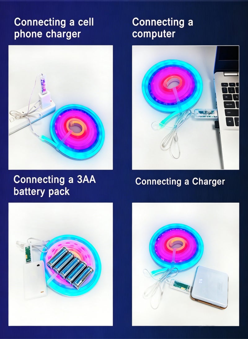 دراكلاو شريط إضاءة LED نيون RGB بطول 5 أمتار - 16 مليون لون، تحكم عبر التطبيق وجهاز التحكم عن بُعد، مزامنة مع الموسيقى، مؤقت، حبل إضاءة مرن ومقاوم للماء؛ مثالي للغرف، ومناطق الألعاب، والحفلات، والديكورات اليدوية. - Image 5