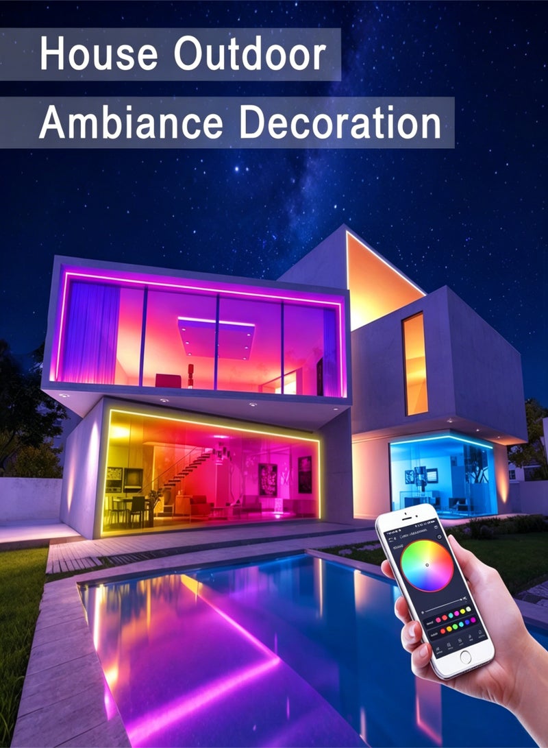 دراكلاو شريط إضاءة LED نيون RGB بطول 5 أمتار - 16 مليون لون، تحكم عبر التطبيق وجهاز التحكم عن بُعد، مزامنة مع الموسيقى، مؤقت، حبل إضاءة مرن ومقاوم للماء؛ مثالي للغرف، ومناطق الألعاب، والحفلات، والديكورات اليدوية. - Image 3