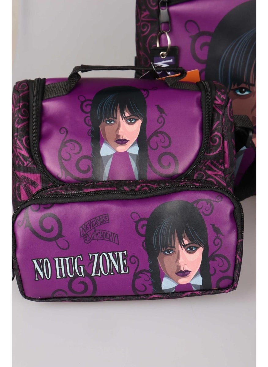 Wednesday - New Season Licensed Full School Bag, Pen Bag, Lunch Bag, Lunch Box and 700 ml Water Bottle School Set - Image 1