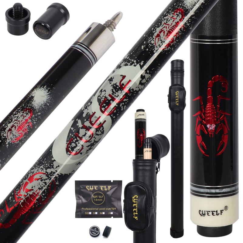 CUEELF Pool Cue StickBilliard Cue Sticks with Hard Case Low Deflection Shaft Professional Billiard Pool Cues Sticks 19521 oz cue Stick