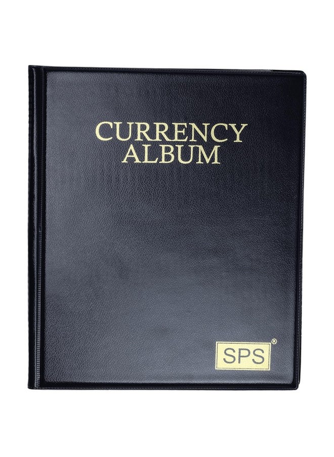 sps SPS 120 Pockets Currency Album for Notes, PU Leather Cover, Fits Large Currency Notes, Black,all ages  - Image 1