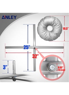 قاعدة أرضية قابلة للطي من Anley مع حقيبة مياه - تناسب عمود العلم Flutter Feather Banner بقطر داخلي 0.65 بوصة - حامل من الفولاذ المقاوم للصدأ مع حقيبة وزن مستديرة للأعمال الخارجية - القاعدة فقط  - Image 3