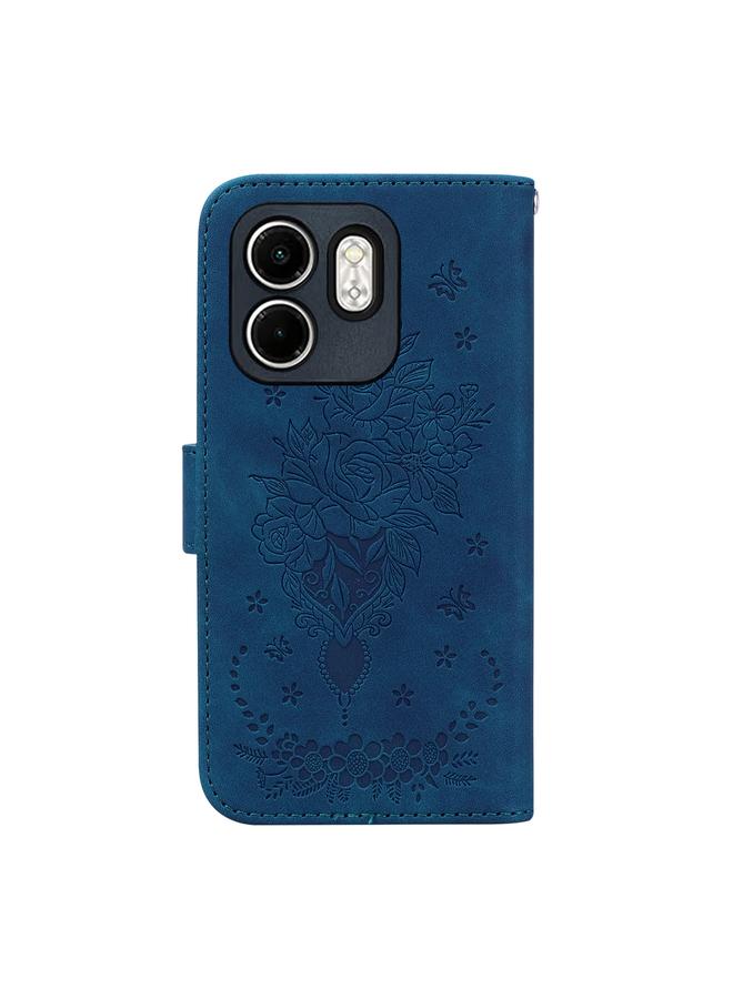 Zaboon Case For Infinix Hot 50i / Smart 9 Butterfly Rose Embossed Leather Phone Case - Image 4