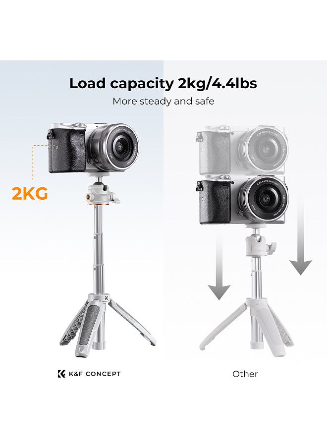 K&F Concept Portable Extendable Selfie Stick Tripod Aluminum Alloy 1/4 In Screw 2kg Load Capacity with Phone Holder Remote Shutter Replacement  - Image 4