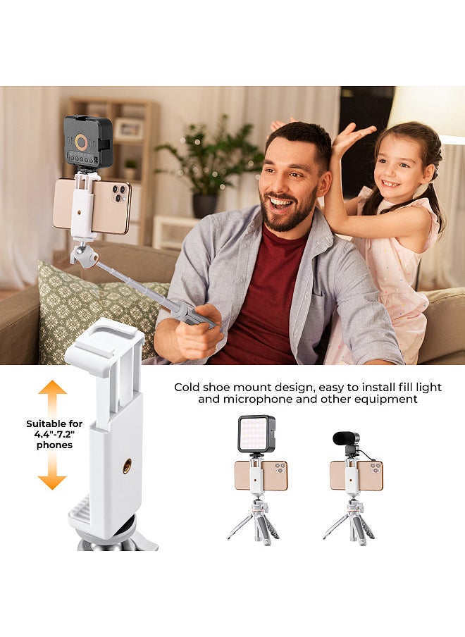 K&F Concept - Portable Extendable Selfie Stick Tripod Aluminum Alloy 1/4 In Screw 2kg Load Capacity with Phone Holder Remote Shutter Replacement - Image 1
