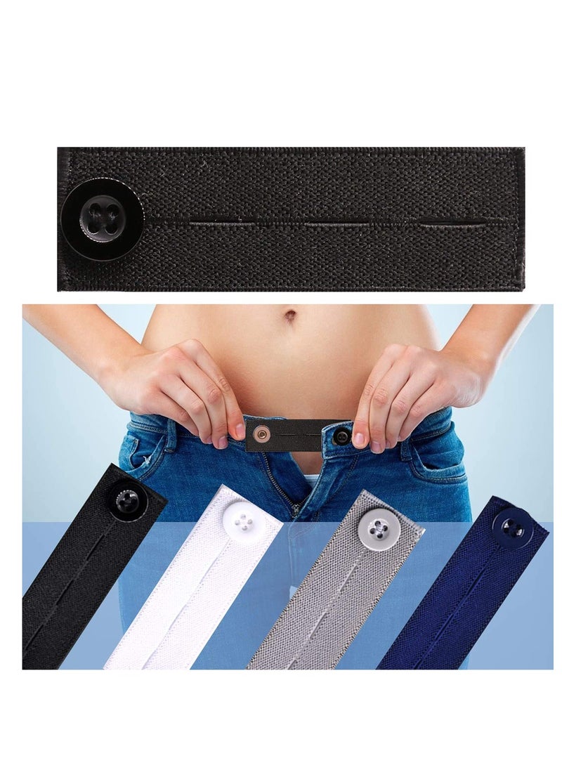 SYOSI - Premium Button Extender for Pants 4pcs Pants Extender for Maternity Buttons Extender for Men Women Waistband Extenders Jean Waist Extenders Black Pants Button Extender Elastic - Image 1