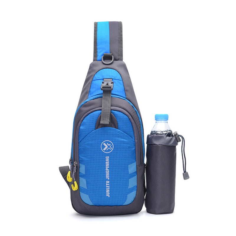 Outdoor leisure sports men's chest bag multi-functional one-shoulder messenger bag travel waterproof nylon chest bag waist bag black - Image 1