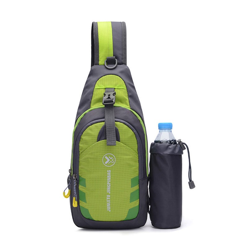 Outdoor leisure sports men's chest bag multi-functional one-shoulder messenger bag travel waterproof nylon chest bag waist bag black - Image 2