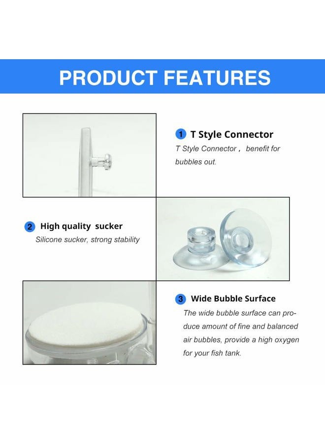 UPETTOOLS Aquarium Air Stone Fish Tank Nano Bubble Stone Kit with Control Valve Quiet Super-High Dissolved Oxygen Diffuser Makes Super Tiny Bubbles for Betta Fish & Small Tank - Image 5