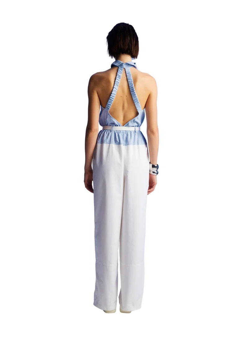 نوكتورن Halter Neck Jumpsuit with Tie Design