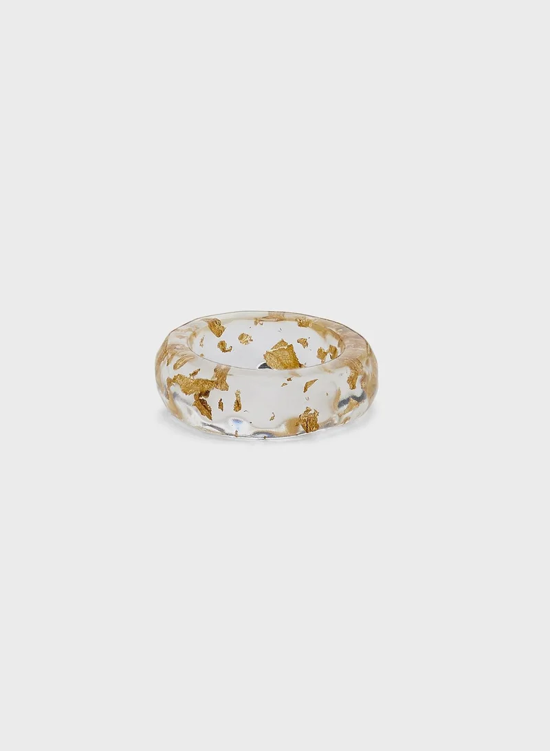 Ginger Glitter Resin Ring
