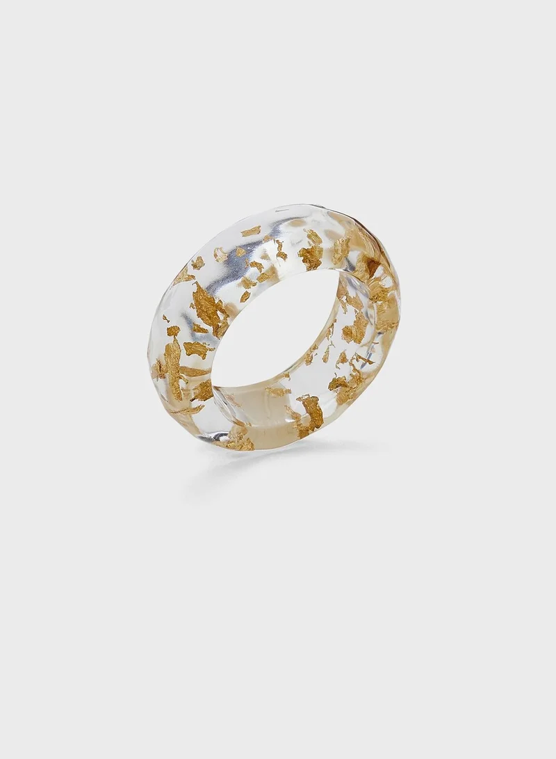 Ginger Glitter Resin Ring