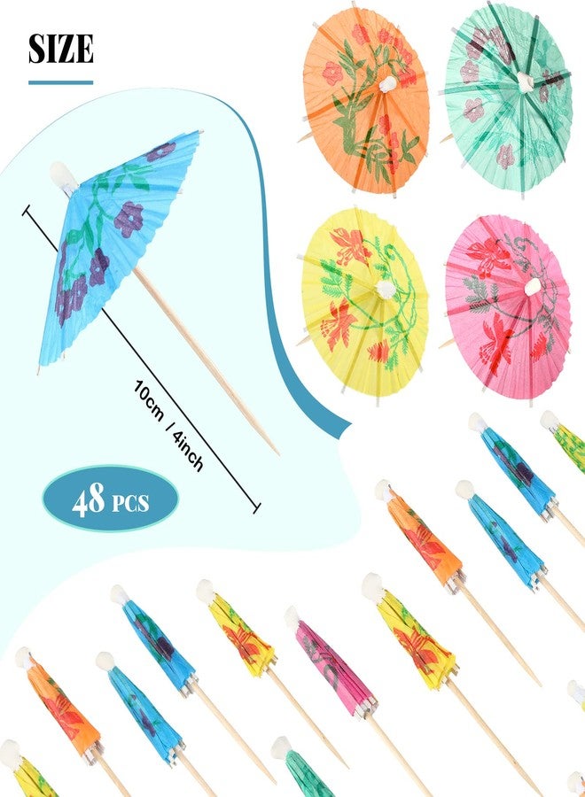 Leinuosen 96 Pcs Summer Beach Cake Decorations Included 48 Surfboard Cupcake Toppers and 48 Cocktail Umbrella Picks for Birthday Party Tropical Beach Cupcake Topper Party Supplies - Image 4
