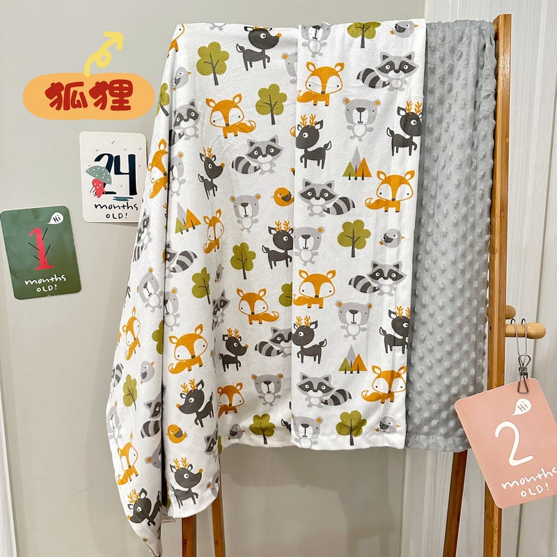 Childrens Air-conditioning Quilt Doudou Pacifying Small Wool Sleeping Blanket Washable Baby Lunch Break Quilt Four Seasons Sofa Blanket Cover Blanket White Fox 