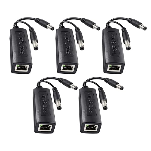 Paruht 5-Pack Power Over Ethernet Adapter PoE Splitter Active 48V to 12V Compatible with POE Devices Switches IP Camera IP Phone POE5 - Image 1