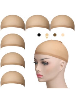 Akstore Mesh Wig Cap Net Natural Nylon Wig Caps (6PCS - Light Brown) 