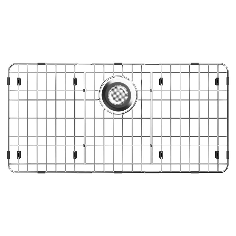 jkxoo 2878 x 1438 Sink Protectors for Kitchen Sink Stainless Steel Kitchen Sink Protector Sink Grate for Bottom of Kitchen Sink with Rear Drain Sink Grid for Single Bowl Kitchen Sink - Image 2