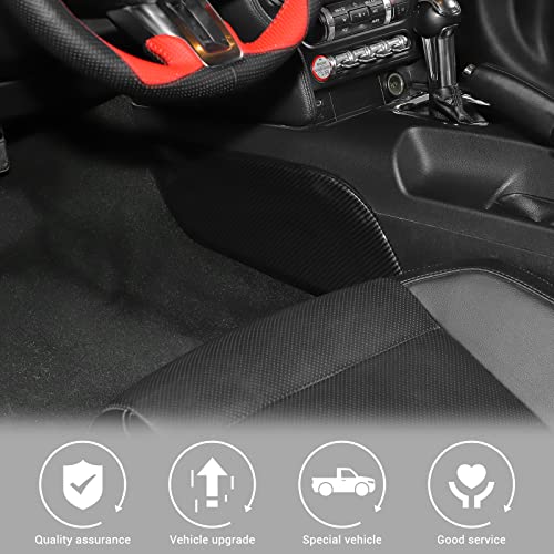 Jimen Compatible with Ford Mustang 2015-2023, 2PCS Gear Shift Side Panel Cover Trim (Carbon Fiber) - Image 4