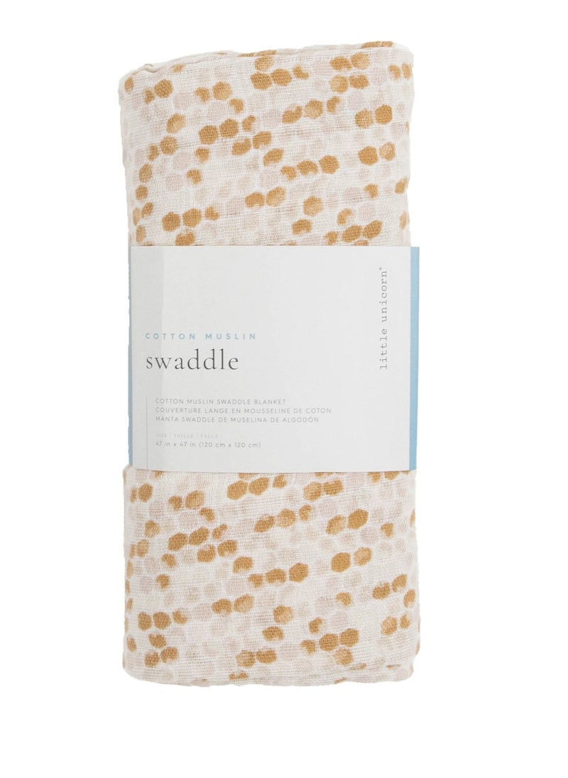 little unicorn - Cotton Muslin Swaddle Single Honeycomb - Image 1