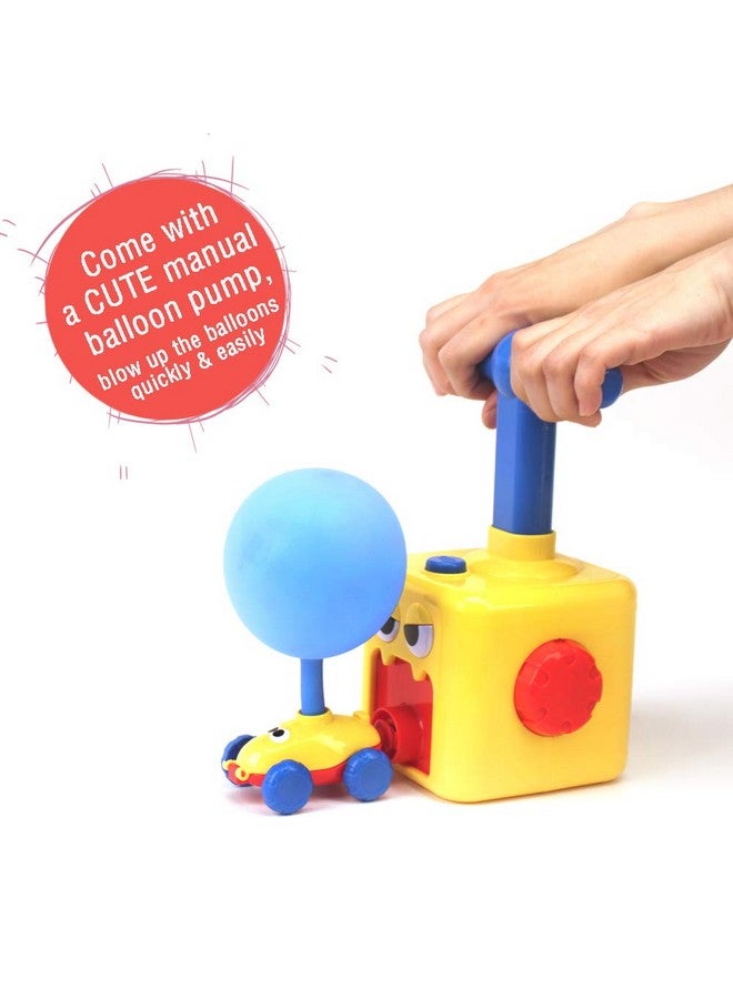 LiKee Balloon Powered Cars Balloon Racers with Manual Balloon Pump for Kids Boys Girls 3+ and Classroom (Yellow Monster) - Image 2