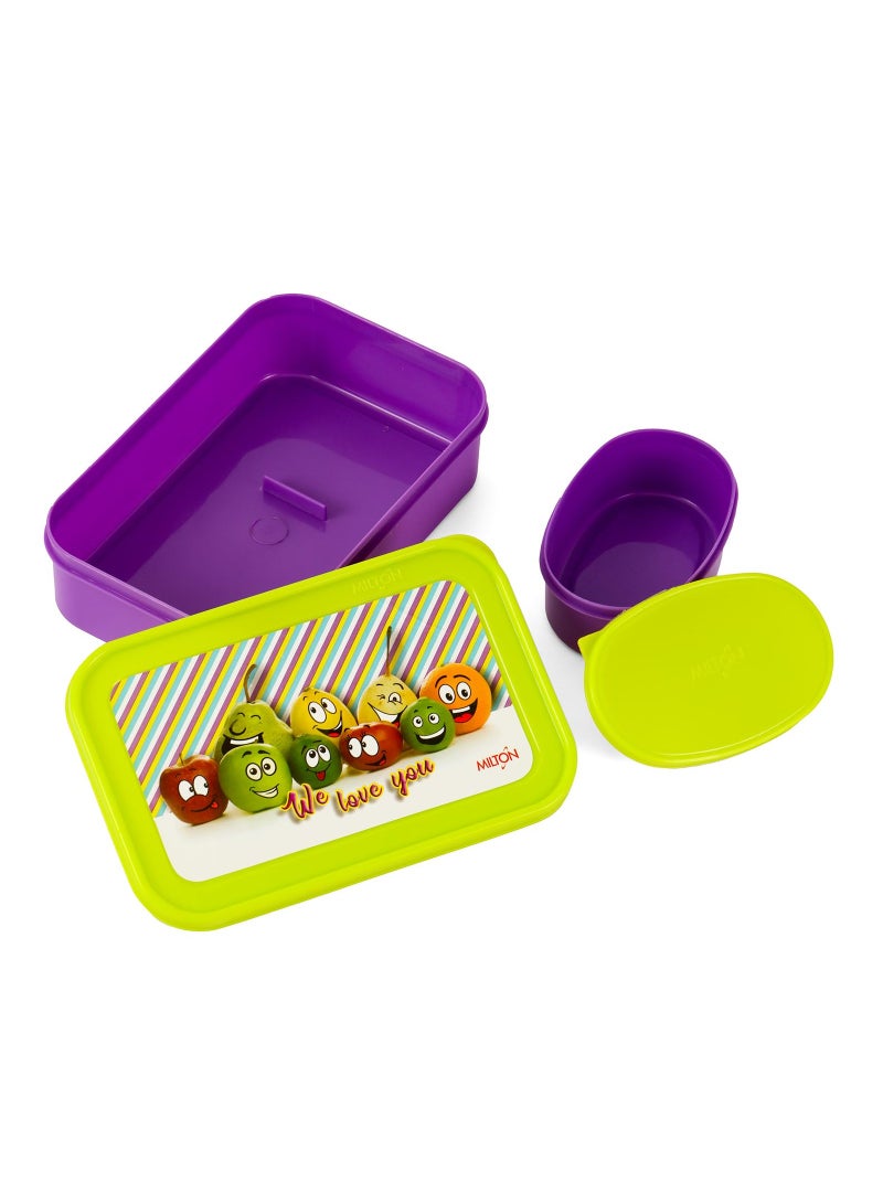 Milton School Time Lunch Box - Purple - Image 1