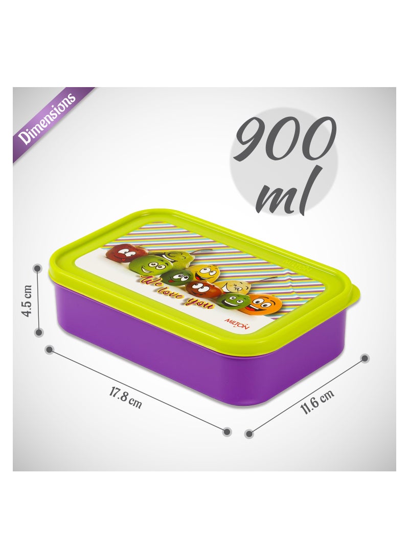 Milton School Time Lunch Box - Purple - Image 5