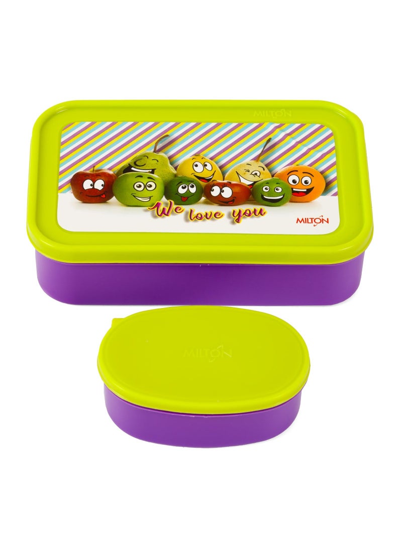 Milton School Time Lunch Box - Purple - Image 3