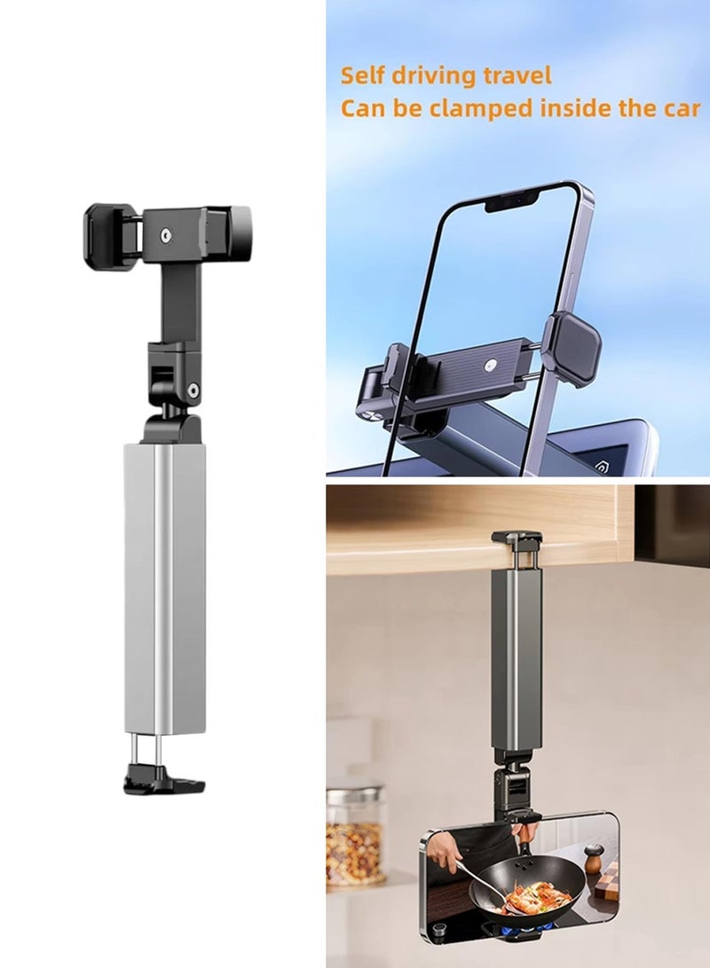 Chappeline SF02 Collapsible Portable Travel Phone Mount with 360° Rotation – Pocket-Sized, Foldable Stand for Tray Table, Desk, Bed, or Train Use Travel Accessory - Silver - Image 1