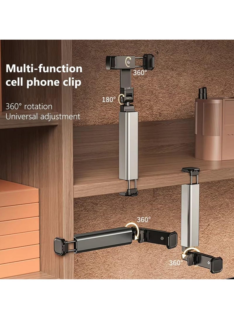 Chappeline SF02 Collapsible Portable Travel Phone Mount with 360° Rotation – Pocket-Sized, Foldable Stand for Tray Table, Desk, Bed, or Train Use Travel Accessory - Silver - Image 3