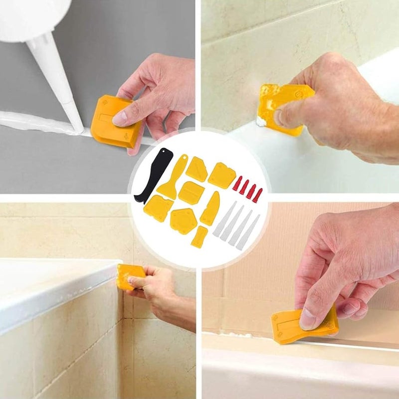 17Pcs Silicone Caulk Remover Tool Kit Professional Sealant Scraper Set - Image 5
