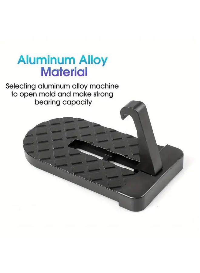 Black Foldable Car Roof Rack Step Ladder Pedal Safety Hammer RV Hook Universal - Image 3