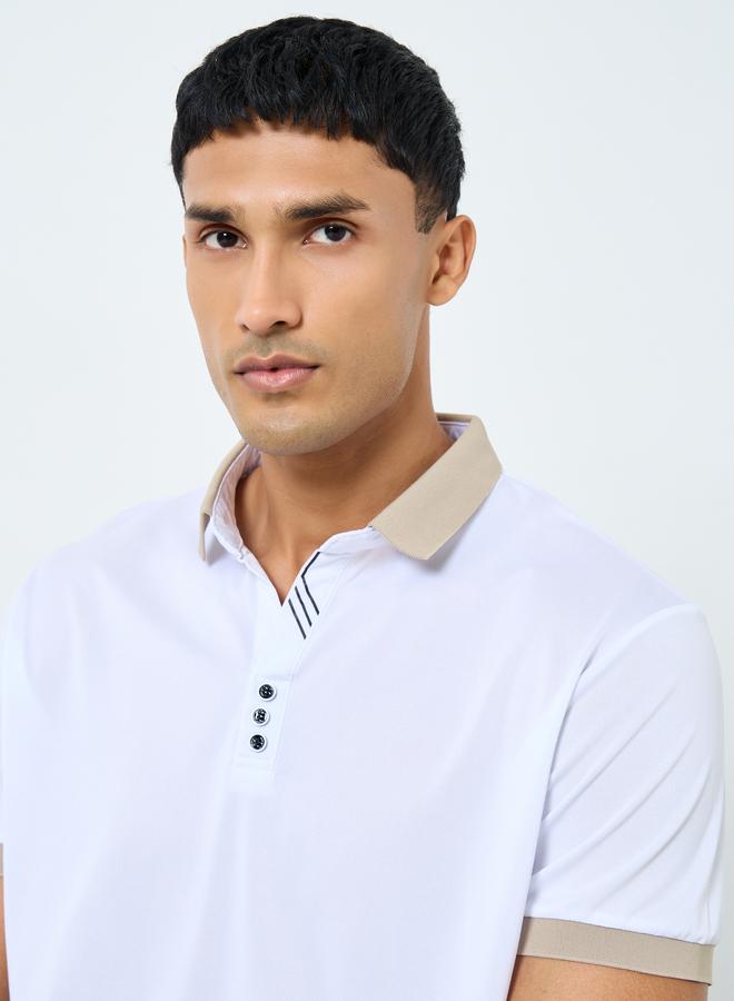 ستايلي تيشيرت بولو سادة بقصة عادية - Image 3