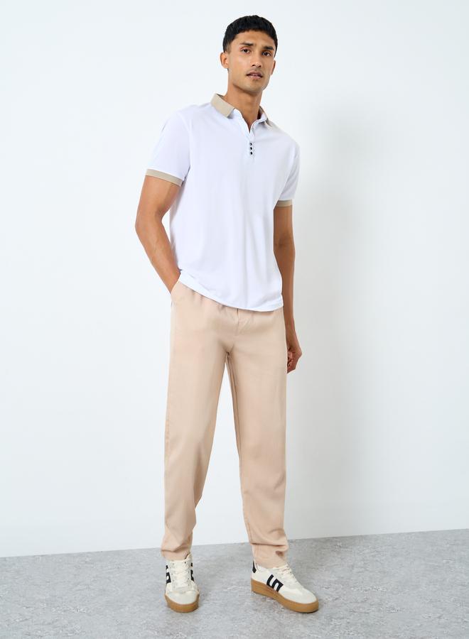 ستايلي تيشيرت بولو سادة بقصة عادية - Image 2