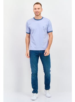 Wrangler Men Crew Neck Short Sleeves Embroidered T-Shirt, Light Blue  - Image 2