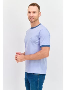 Wrangler Men Crew Neck Short Sleeves Embroidered T-Shirt, Light Blue  - Image 3