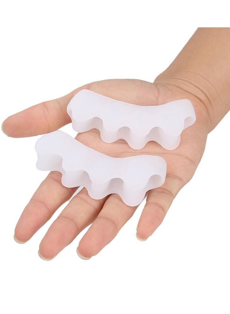 DubaiGallery 1 Pair Silicone Bunion Hallux Valgus Protector Finger Toe Separator Divider Spreader 4 Holes Thumb Valgus Guard Feet Care Tool - Image 2