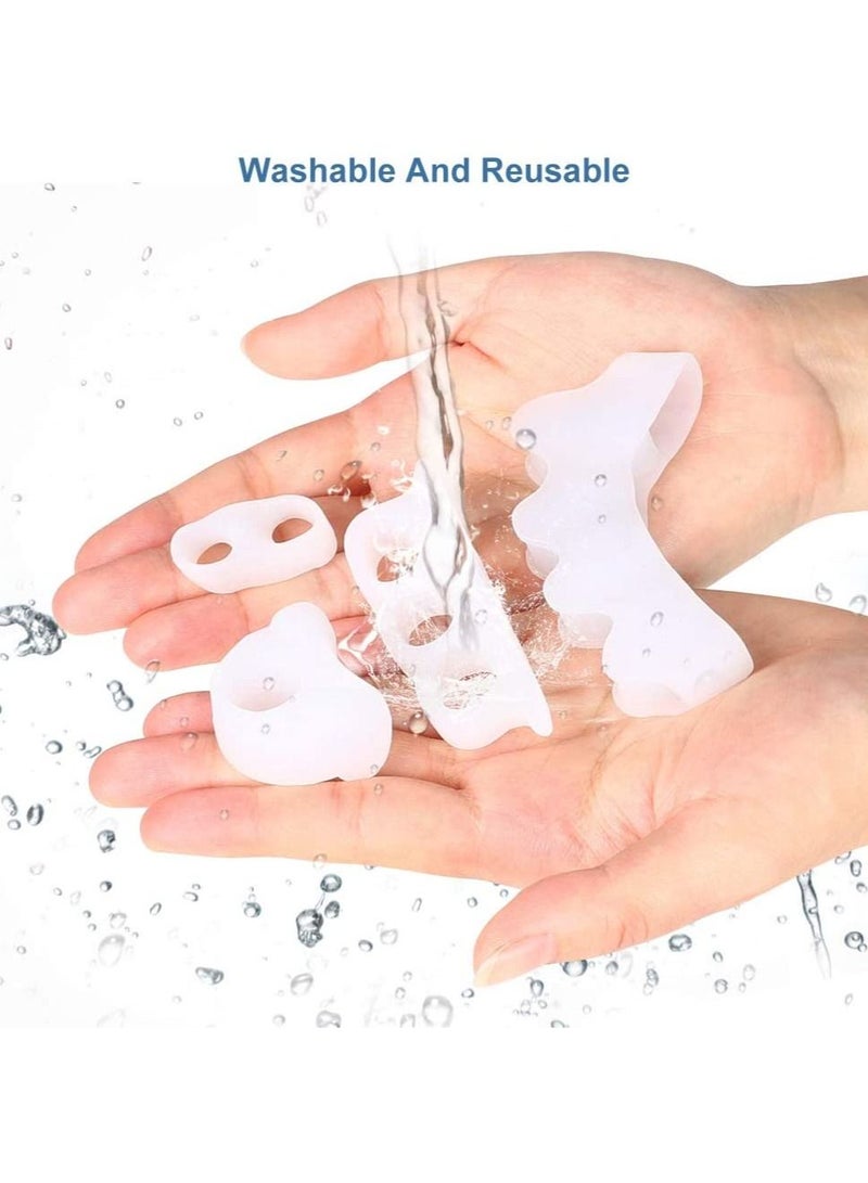 DubaiGallery 1 Pair Silicone Bunion Hallux Valgus Protector Finger Toe Separator Divider Spreader 4 Holes Thumb Valgus Guard Feet Care Tool - Image 3