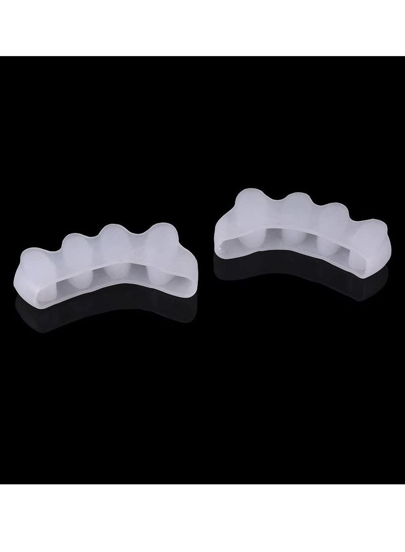 DubaiGallery 1 Pair Silicone Bunion Hallux Valgus Protector Finger Toe Separator Divider Spreader 4 Holes Thumb Valgus Guard Feet Care Tool - Image 4