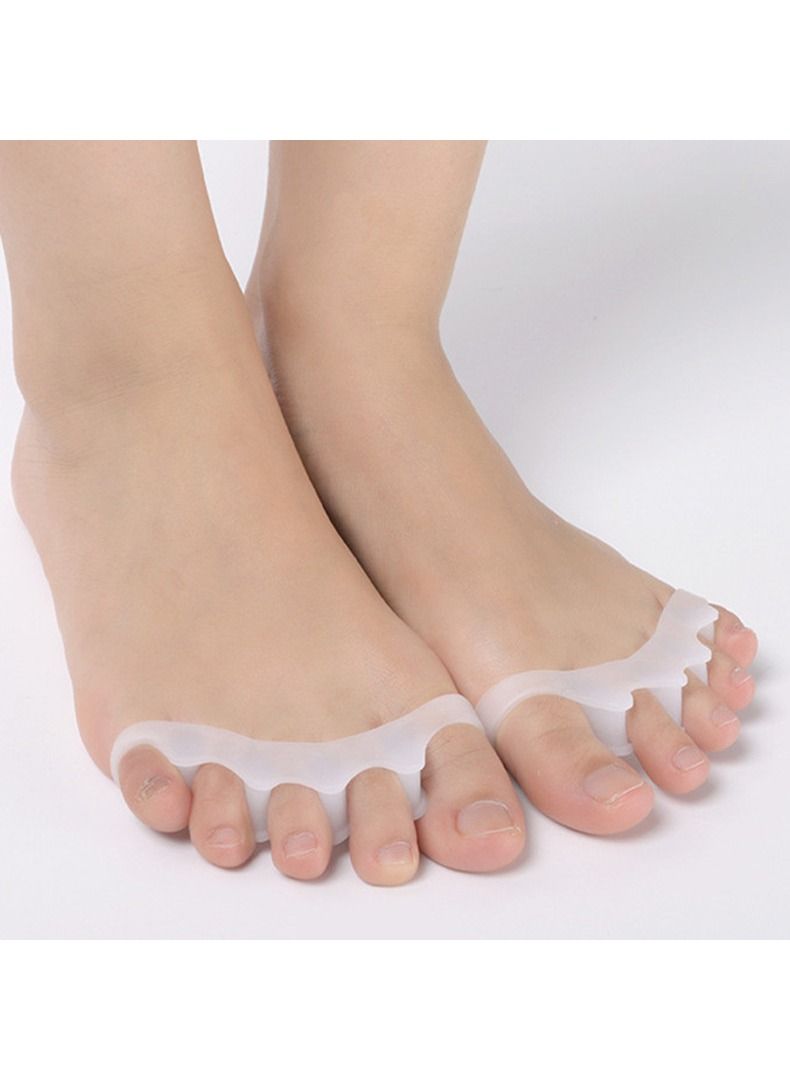 DubaiGallery 1 Pair Silicone Bunion Hallux Valgus Protector Finger Toe Separator Divider Spreader 4 Holes Thumb Valgus Guard Feet Care Tool - Image 1
